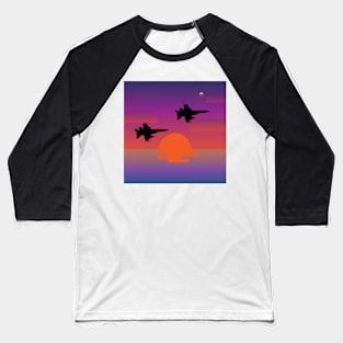 purple sunset planes square Baseball T-Shirt